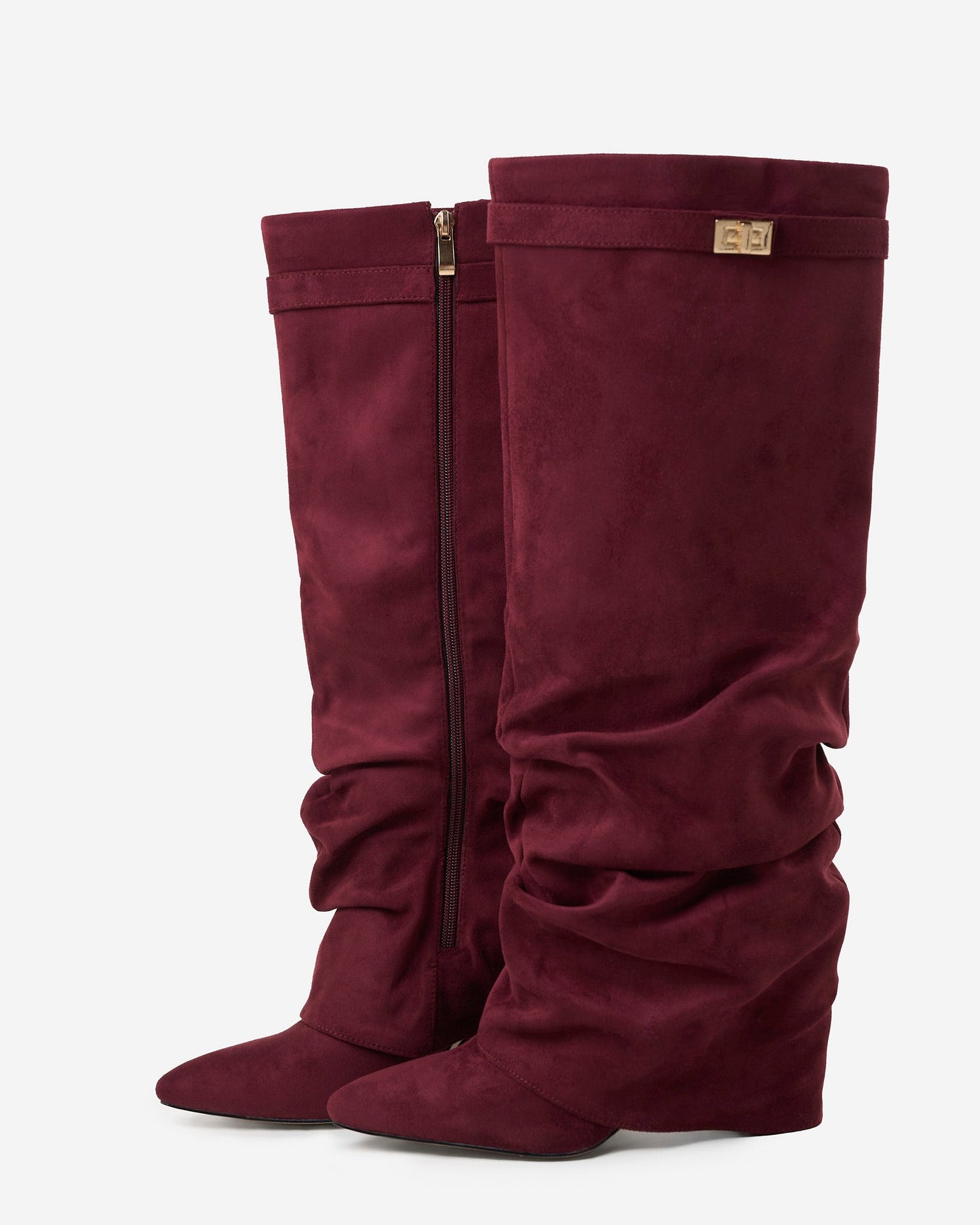 Botas altas Lavista Slouchy Suede – Borgonha