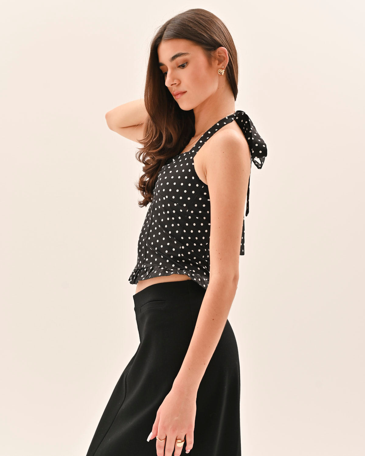 Top de Bolinhas Athena - Preto