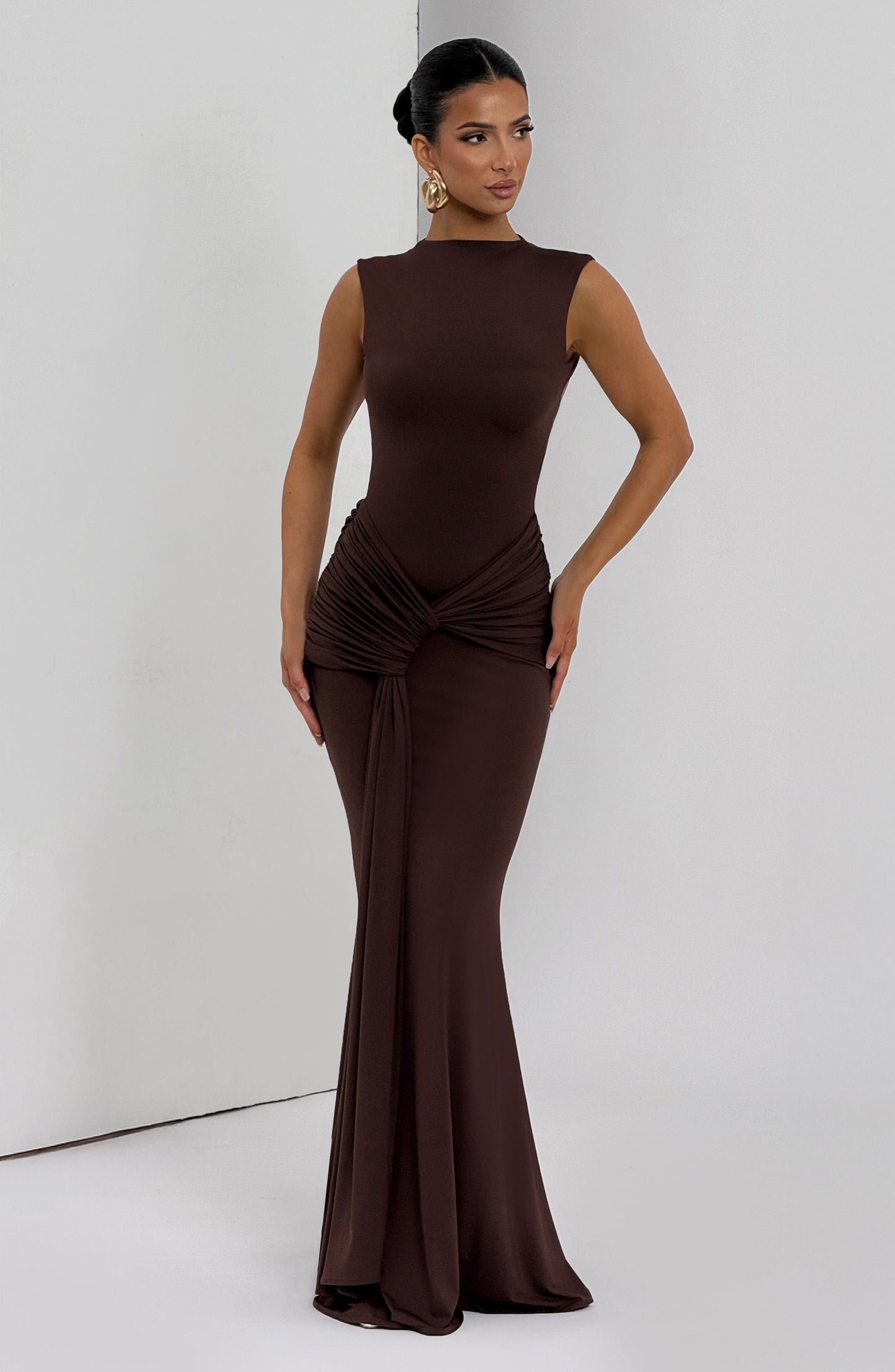 Vestido Maxi Lorenza - Castanho Ameixa