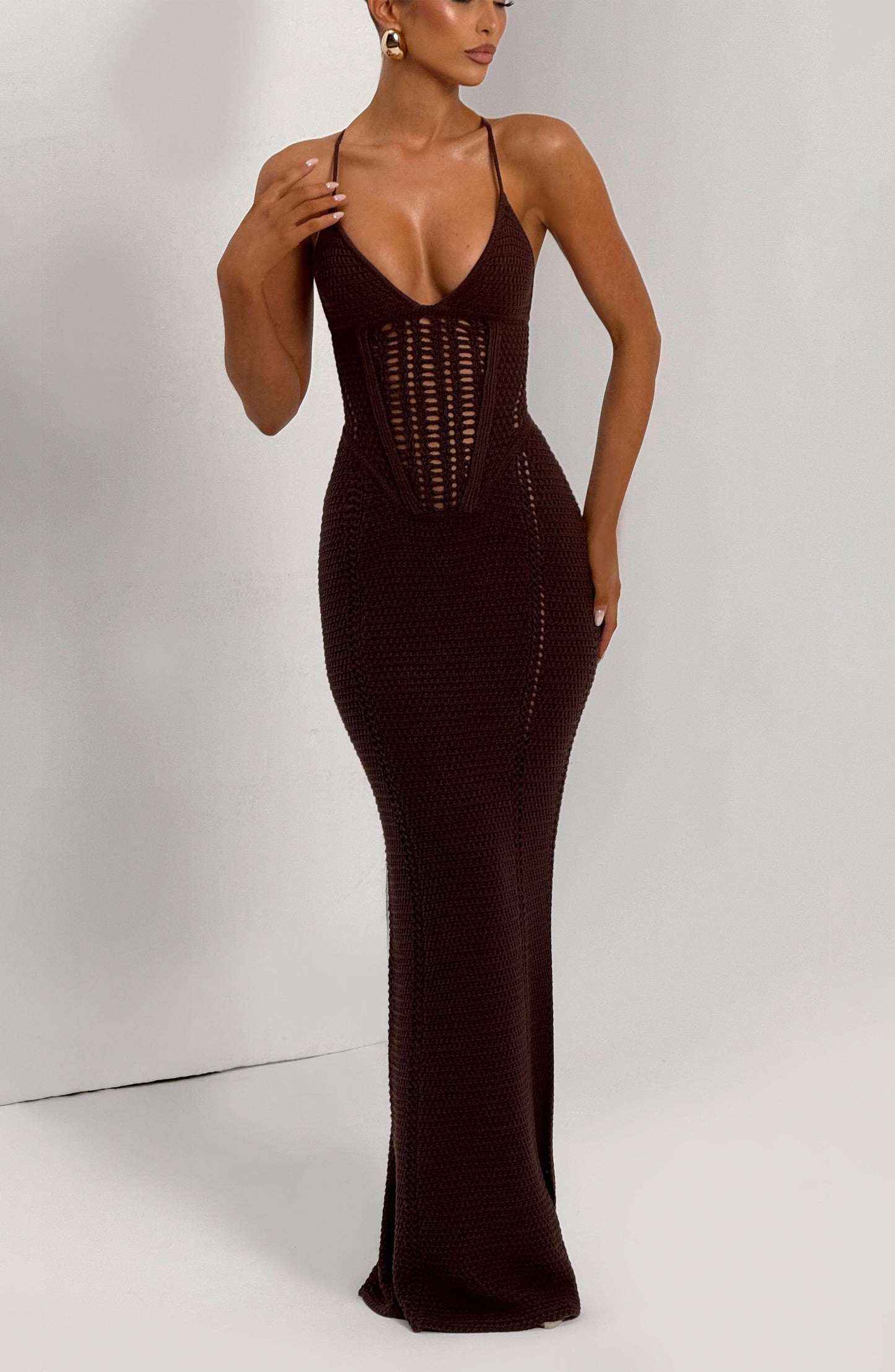Vestido Xanthe Maxi - Castanho Ameixa