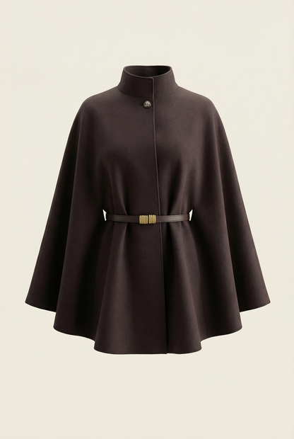 Soline Mid-Length Cape – Brown