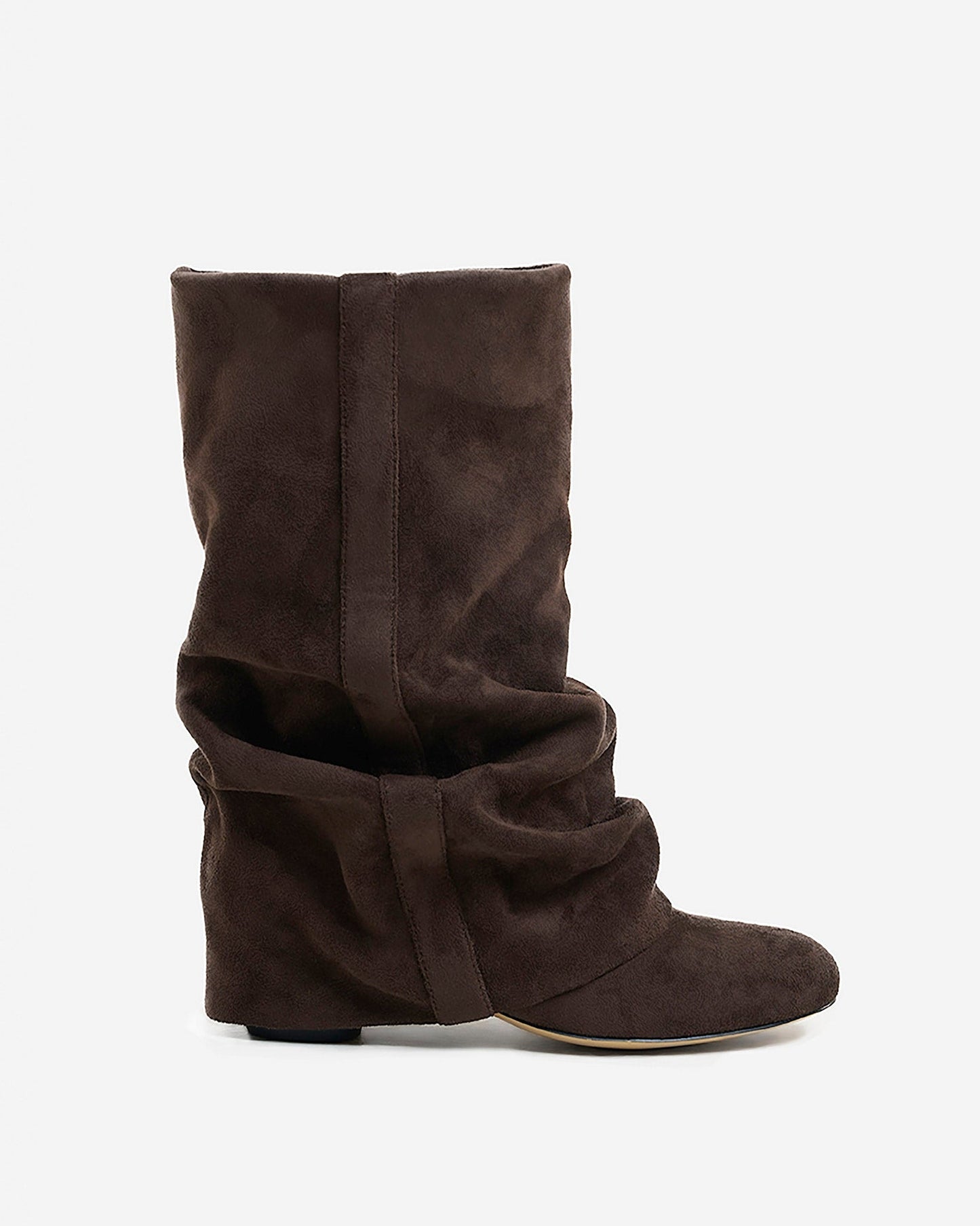 Botas Emilia Slouchy de Camurça - Chocolate Escuro