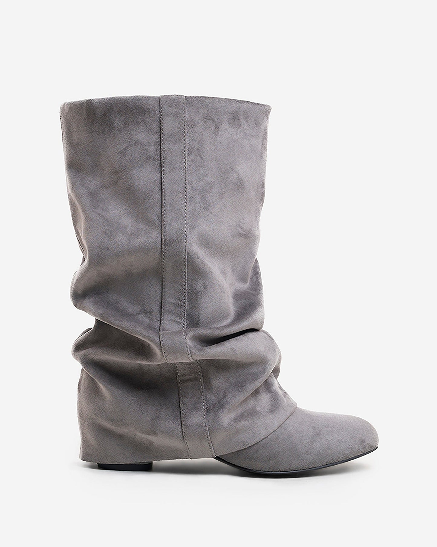 Botas Emilia Slouchy de Camurça - Cinzento