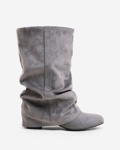 Botas Emilia Slouchy de Camurça - Cinzento