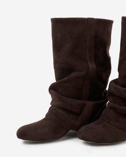 Botas Emilia Slouchy de Camurça - Chocolate Escuro