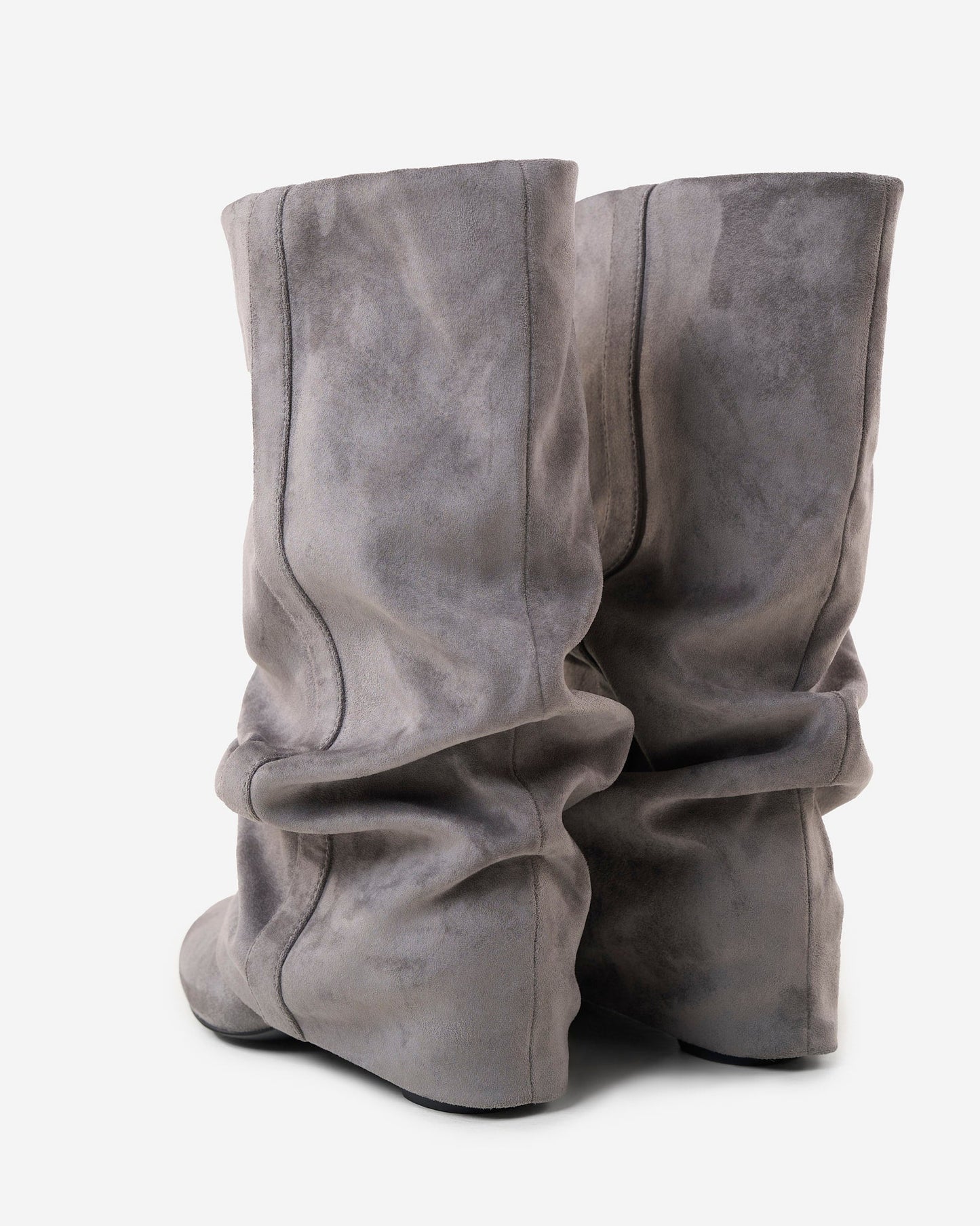 Botas Emilia Slouchy de Camurça - Cinzento