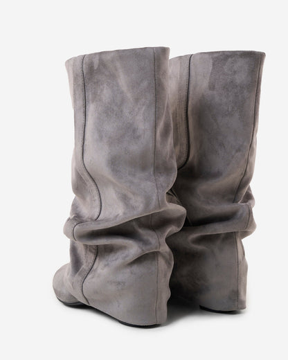 Botas Emilia Slouchy de Camurça - Cinzento