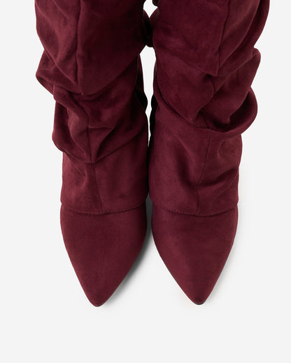 Botas altas Lavista Slouchy Suede – Borgonha