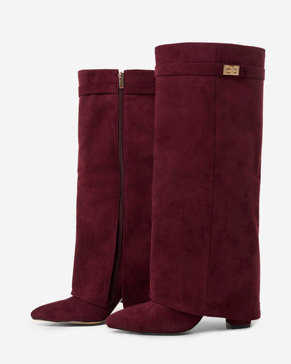 Botas de cano alto Lavista Suede - Borgonha