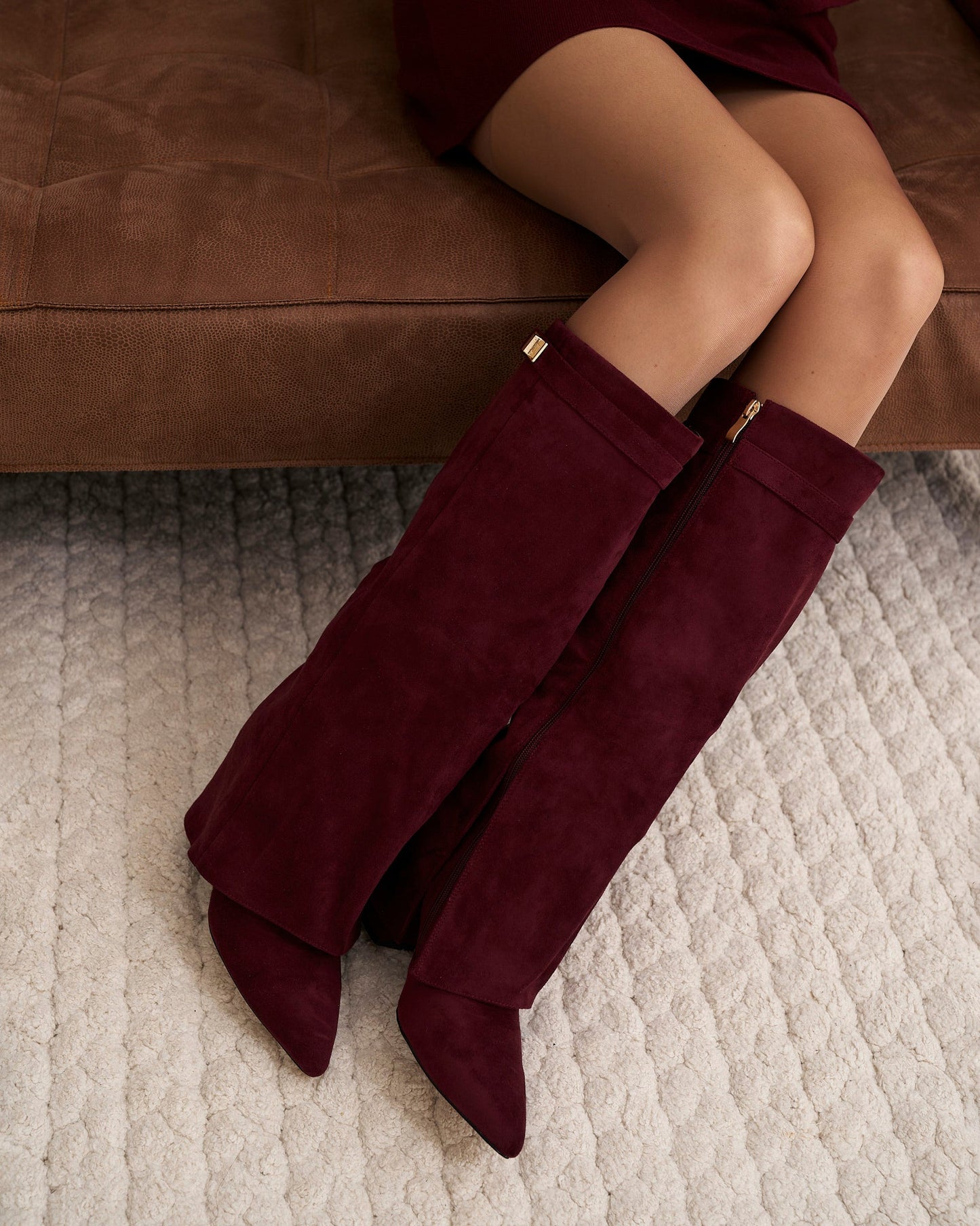 Botas de cano alto Lavista Suede - Borgonha