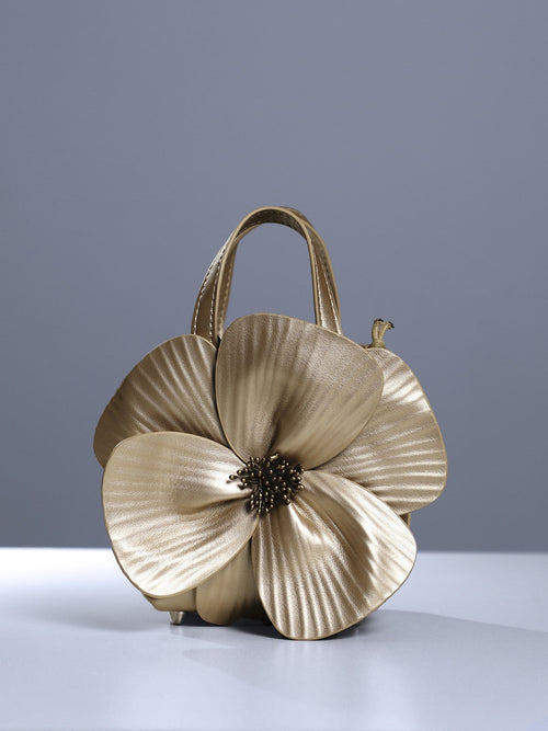 Mala Acsah Leather Flower Dourada