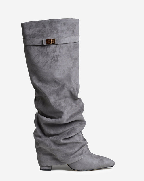 Botas de cano alto Lavista Slouchy Suede – Cinzento