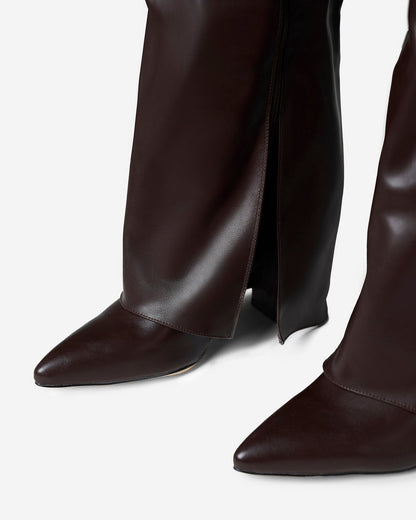 Botas de cano alto em pele Lavista - Castanhas