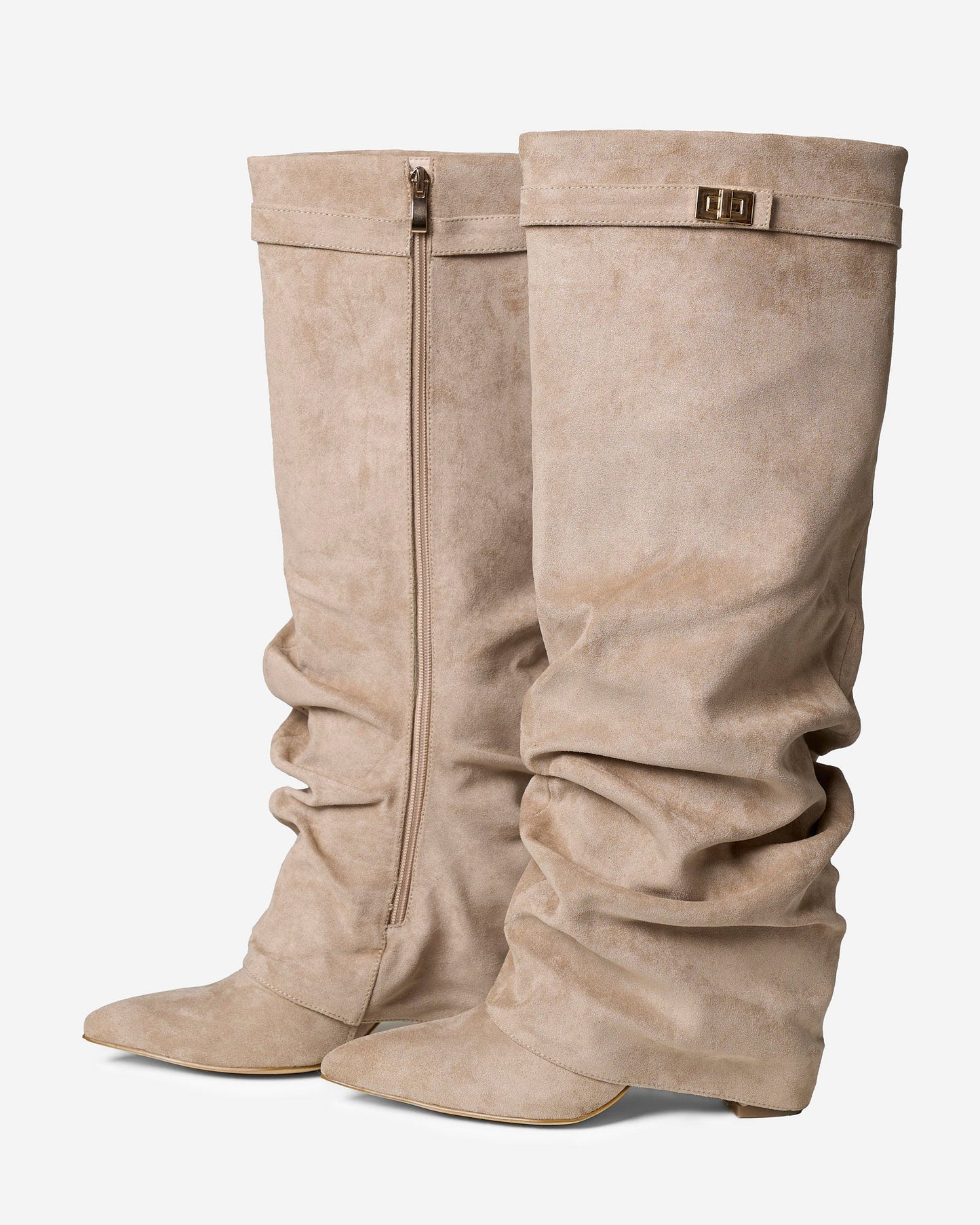 Botas altas Lavista Slouchy de camurça - Bege