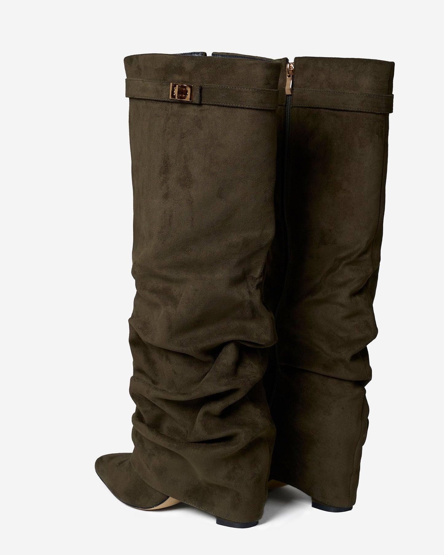 Botas de cano alto Lavista Slouchy Suede - Verde-azeitona