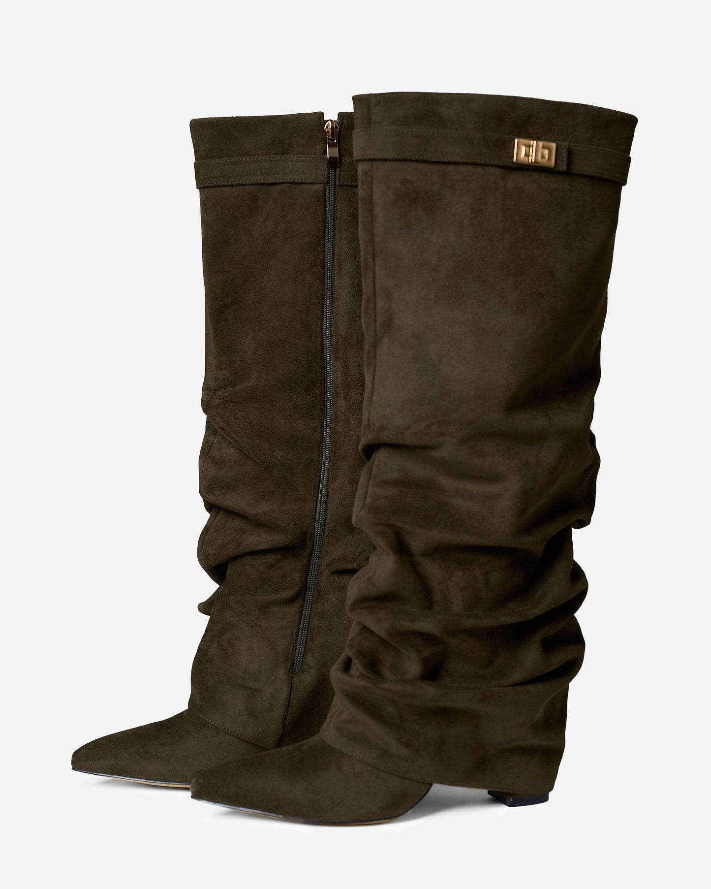 Botas de cano alto Lavista Slouchy Suede - Verde-azeitona
