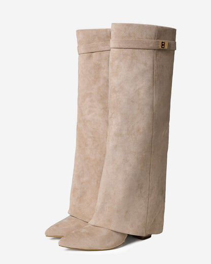 Botas de camurça de cano alto Lavista - Bege