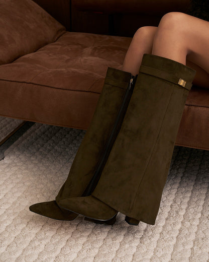 Botas de cano alto Lavista Suede - Verde-azeitona