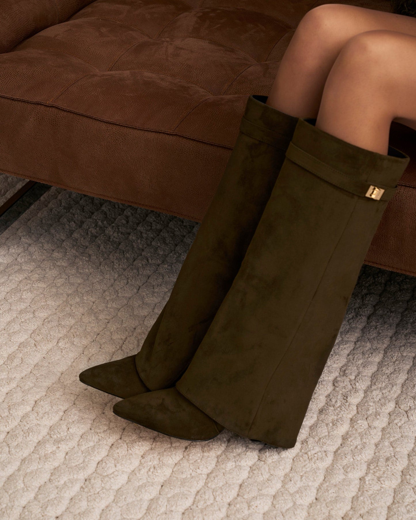 Botas de cano alto Lavista Suede - Verde-azeitona