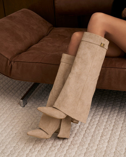 Botas de camurça de cano alto Lavista - Bege