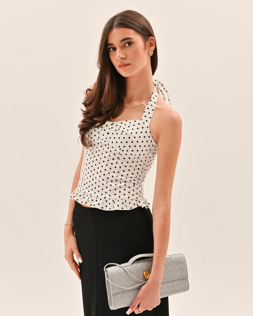 Top Athena de Bolinhas - Branco