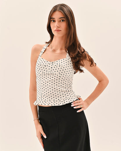 Top Athena de Bolinhas - Branco