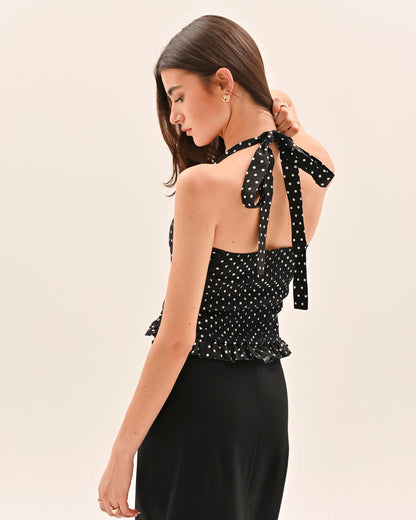 Top de Bolinhas Athena - Preto