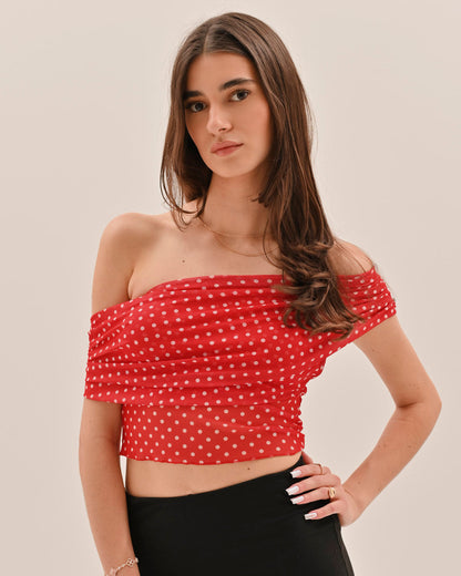 Top Allura de Bolinhas - Vermelho