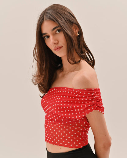 Top Allura de Bolinhas - Vermelho