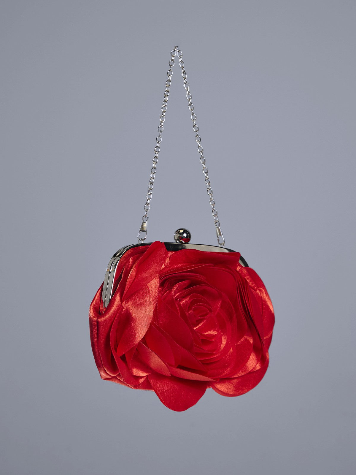Wells Red Flower Clutch de Cetim