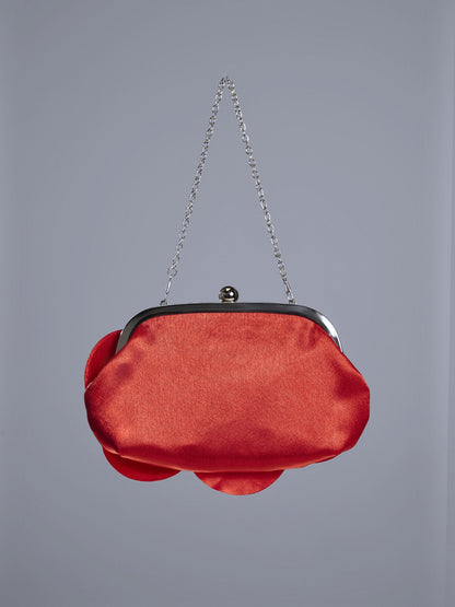 Wells Red Flower Clutch de Cetim