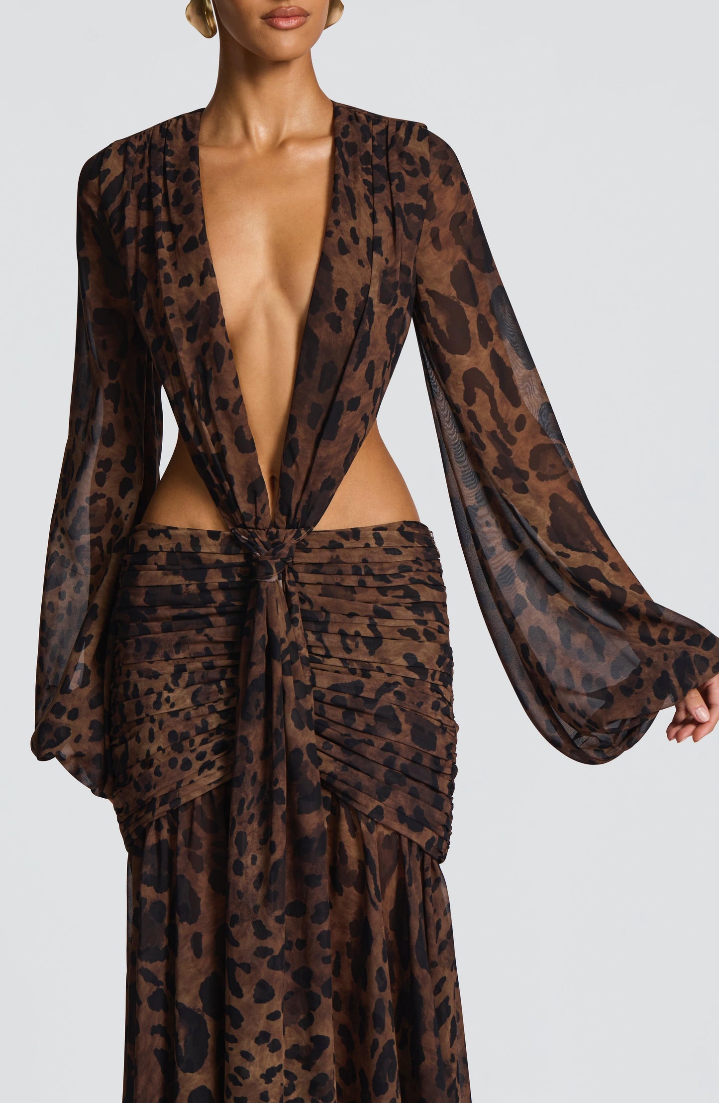 Vestido Comprido Andrina - Padrão Leopardo