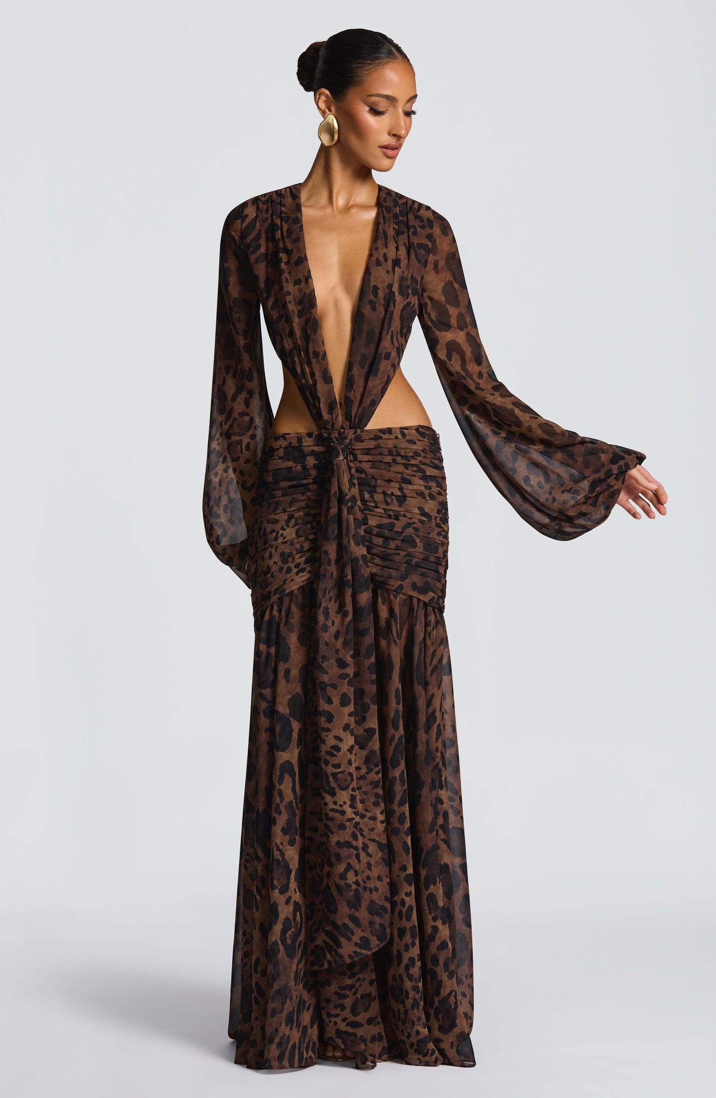 Vestido Comprido Andrina - Padrão Leopardo