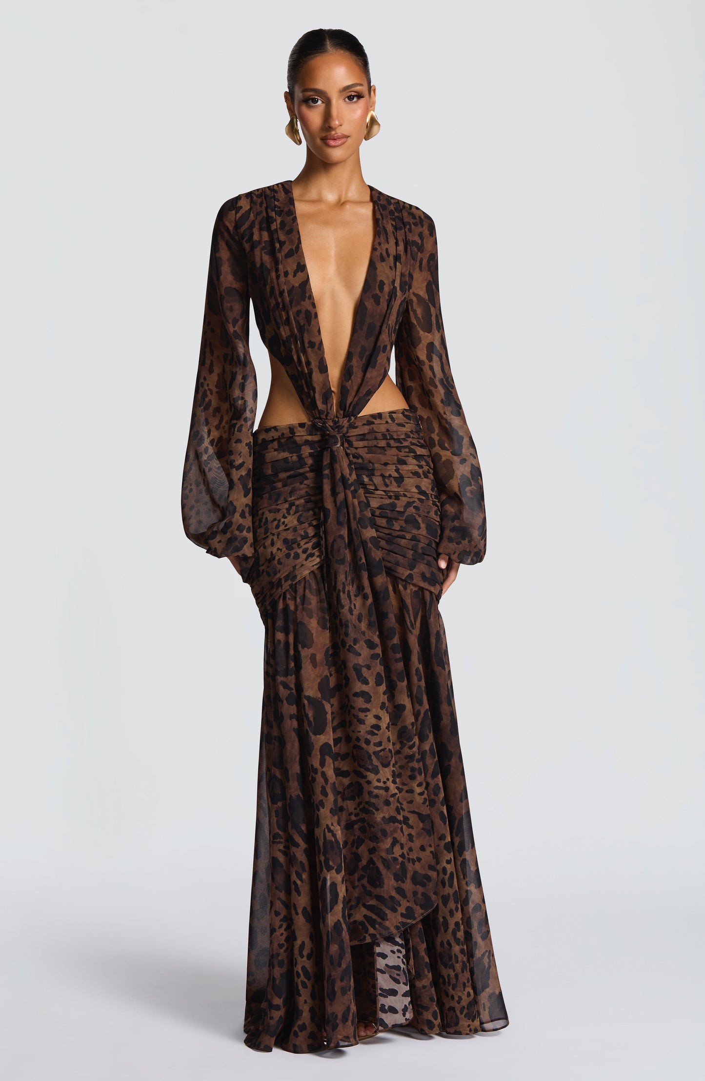 Vestido Comprido Andrina - Padrão Leopardo