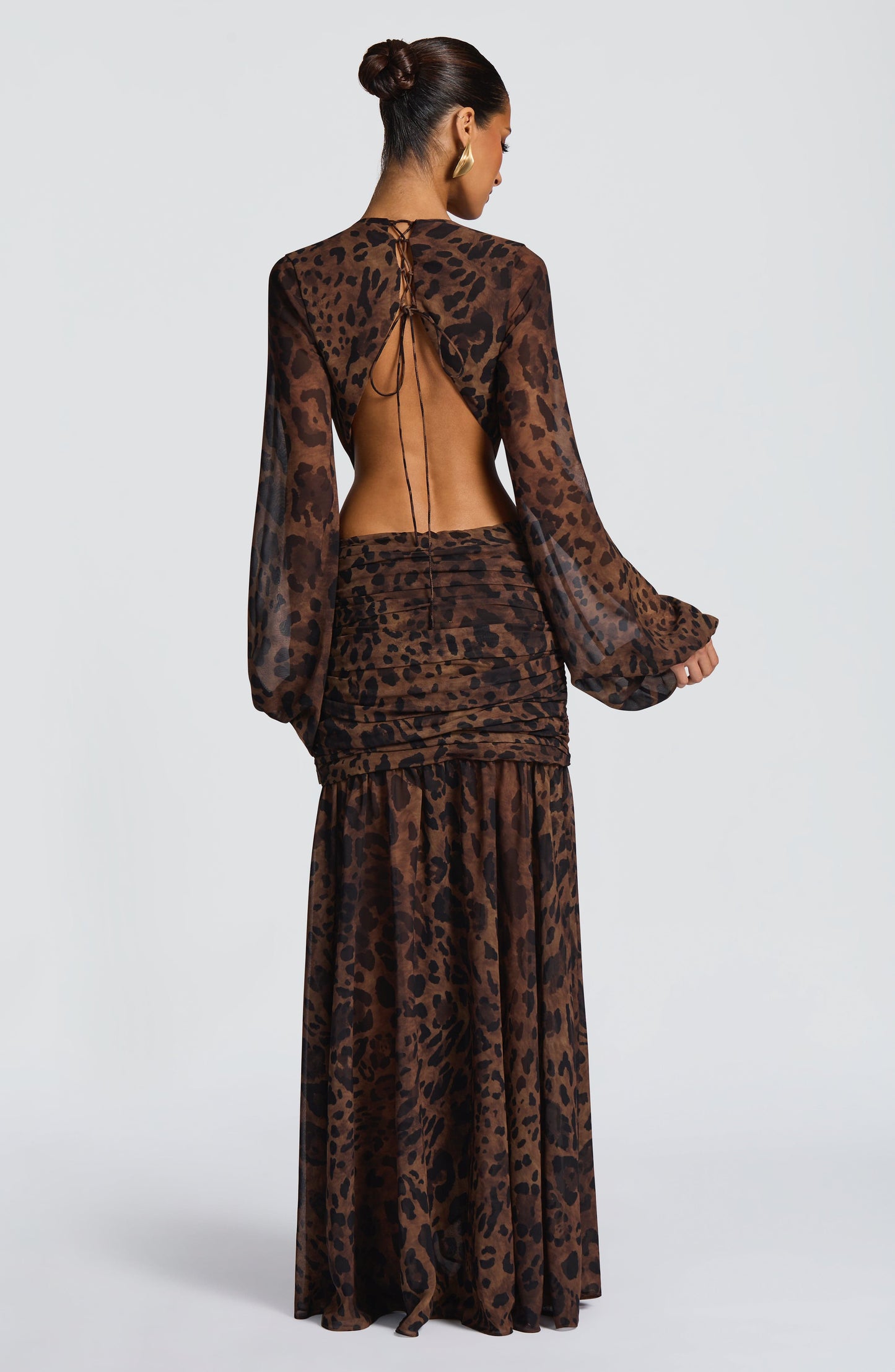 Vestido Comprido Andrina - Padrão Leopardo