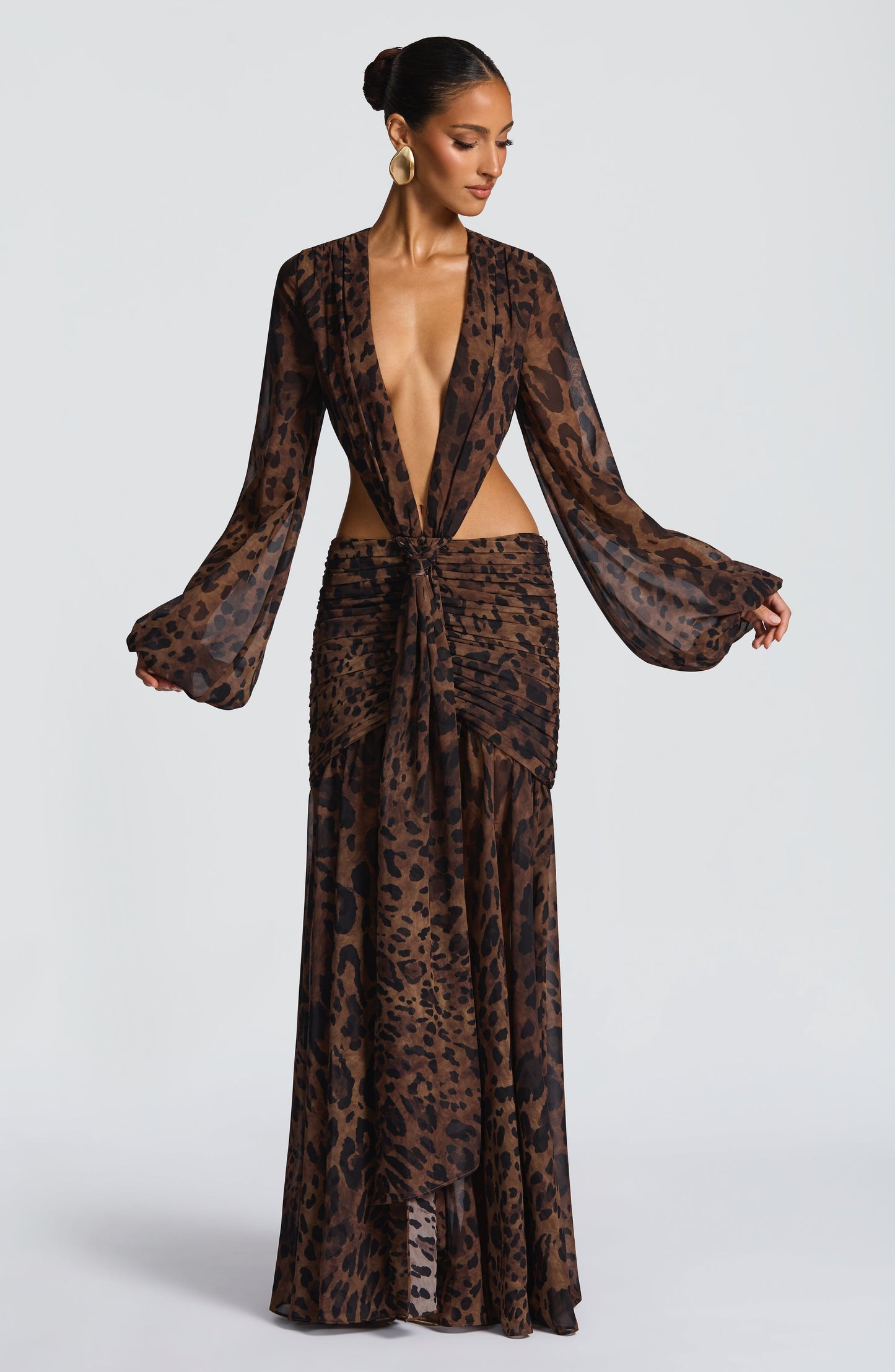 Vestido Comprido Andrina - Padrão Leopardo