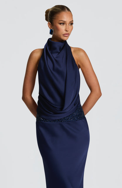 Vestido Maxi Armelle - Azul Marinho