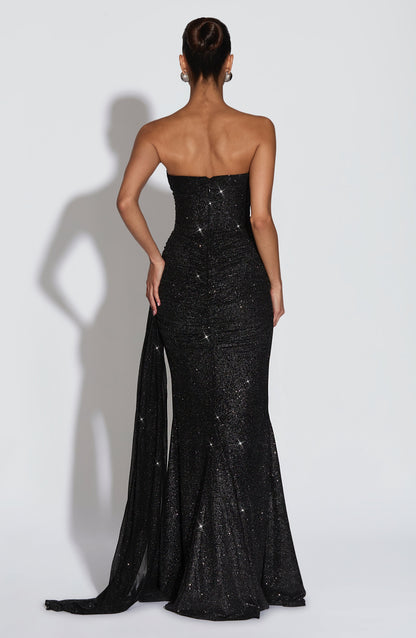 Ashika Maxi Dress - Black Sparkle
