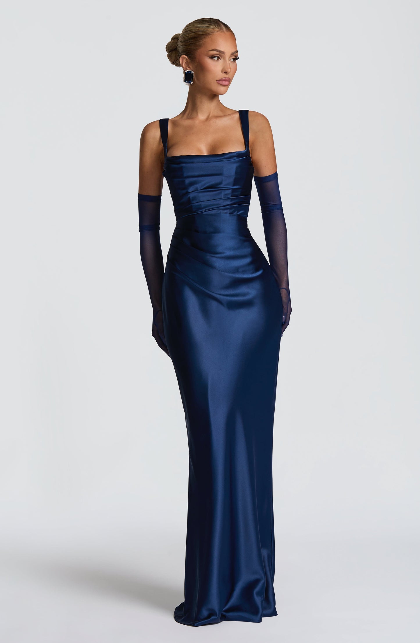 Vestido Comprido Calanthe - Azul Marinho