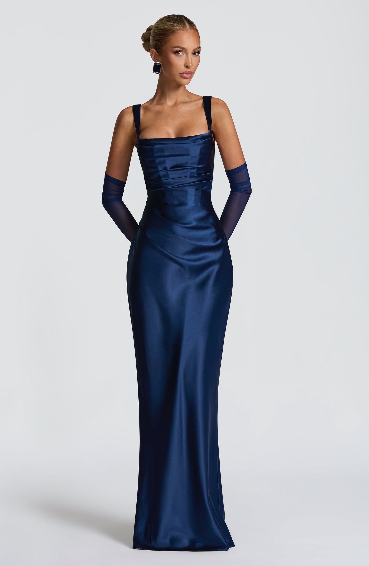 Vestido Comprido Calanthe - Azul Marinho