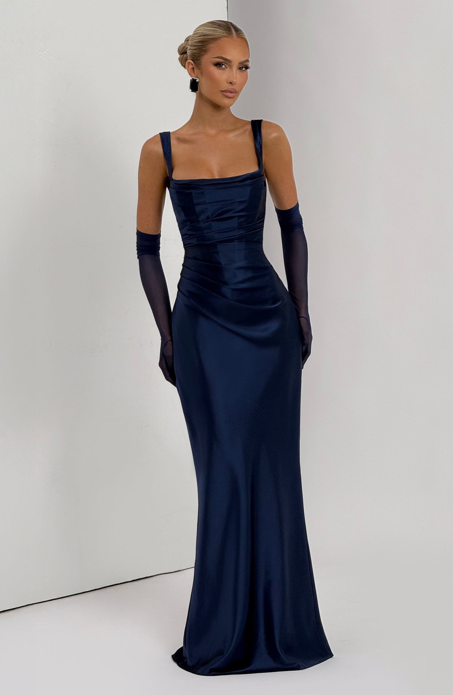 Vestido Comprido Calanthe - Azul Marinho