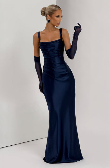 Vestido Comprido Calanthe - Azul Marinho