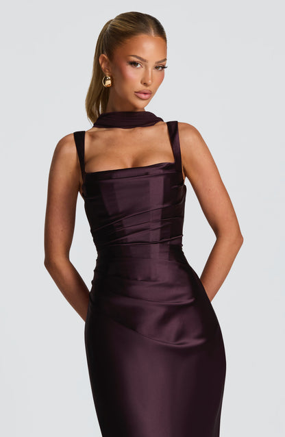 Vestido Comprido Calanthe - Ameixa