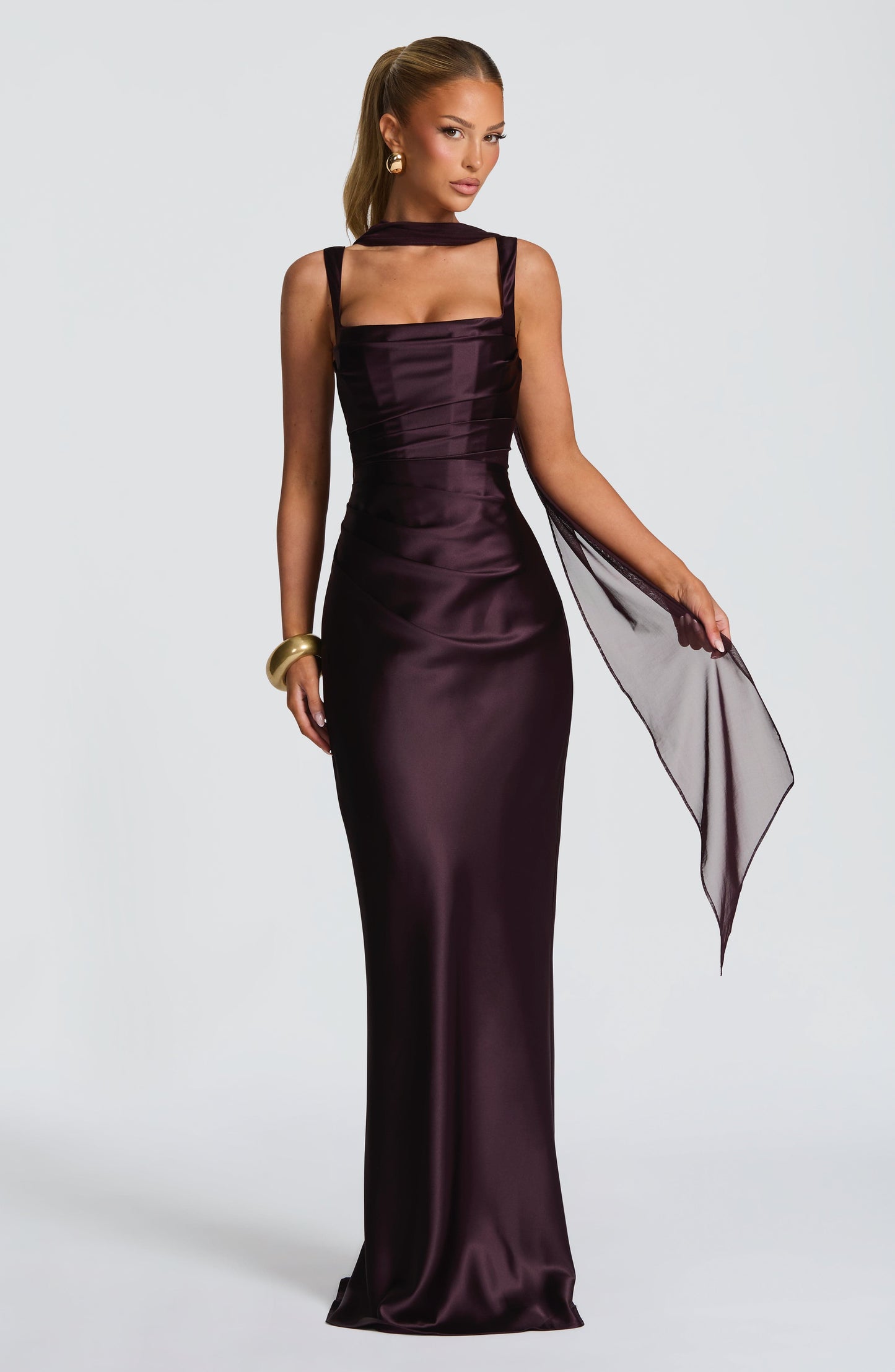 Vestido Comprido Calanthe - Ameixa