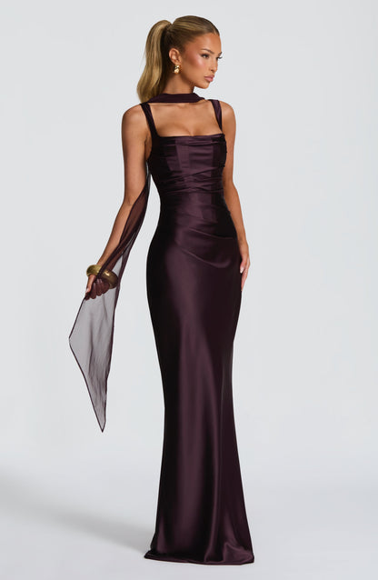 Vestido Comprido Calanthe - Ameixa