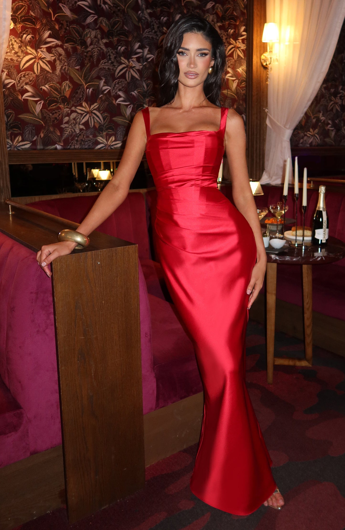 Calanthe Maxi Vestido - Vermelho