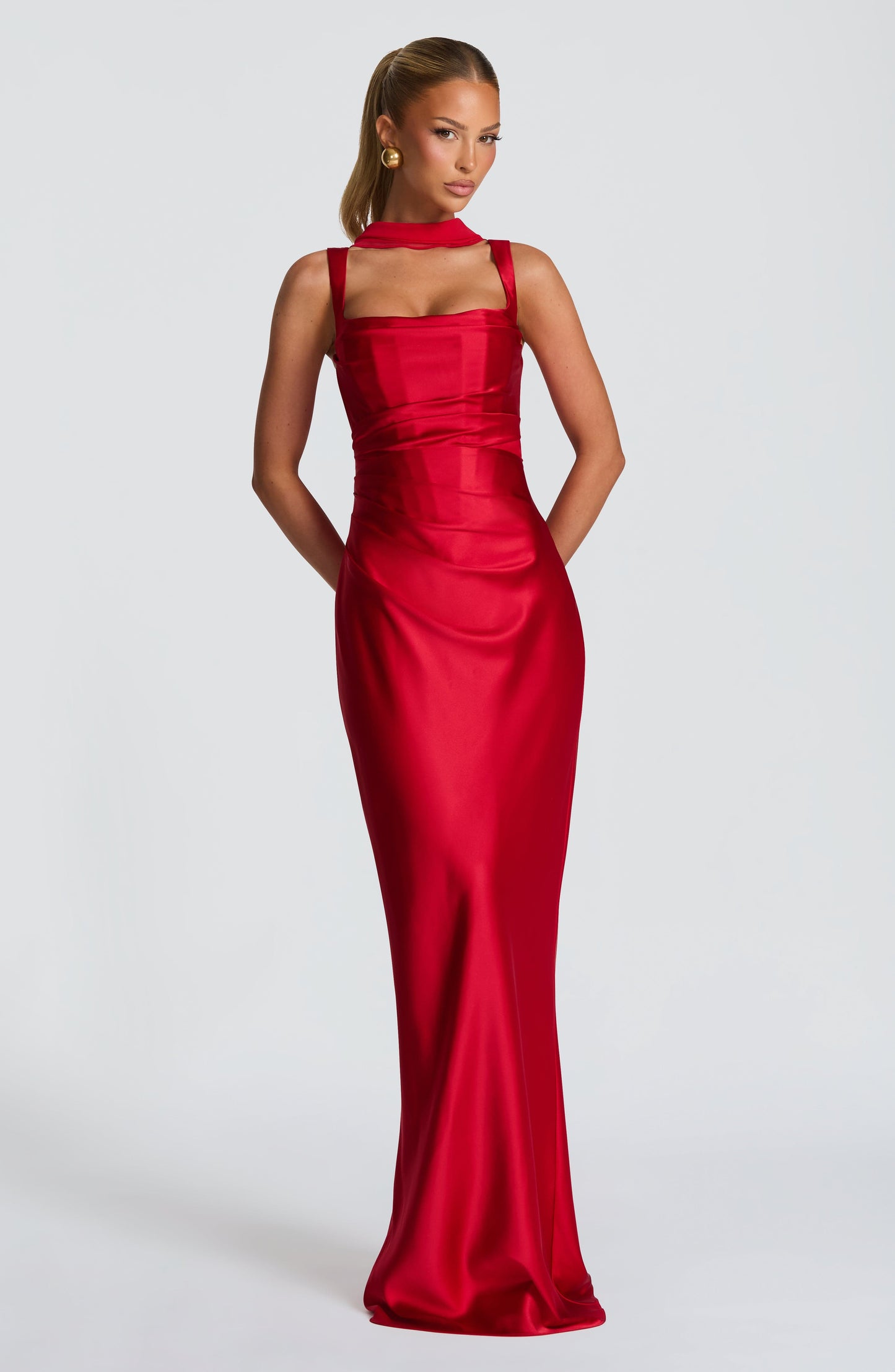 Calanthe Maxi Vestido - Vermelho