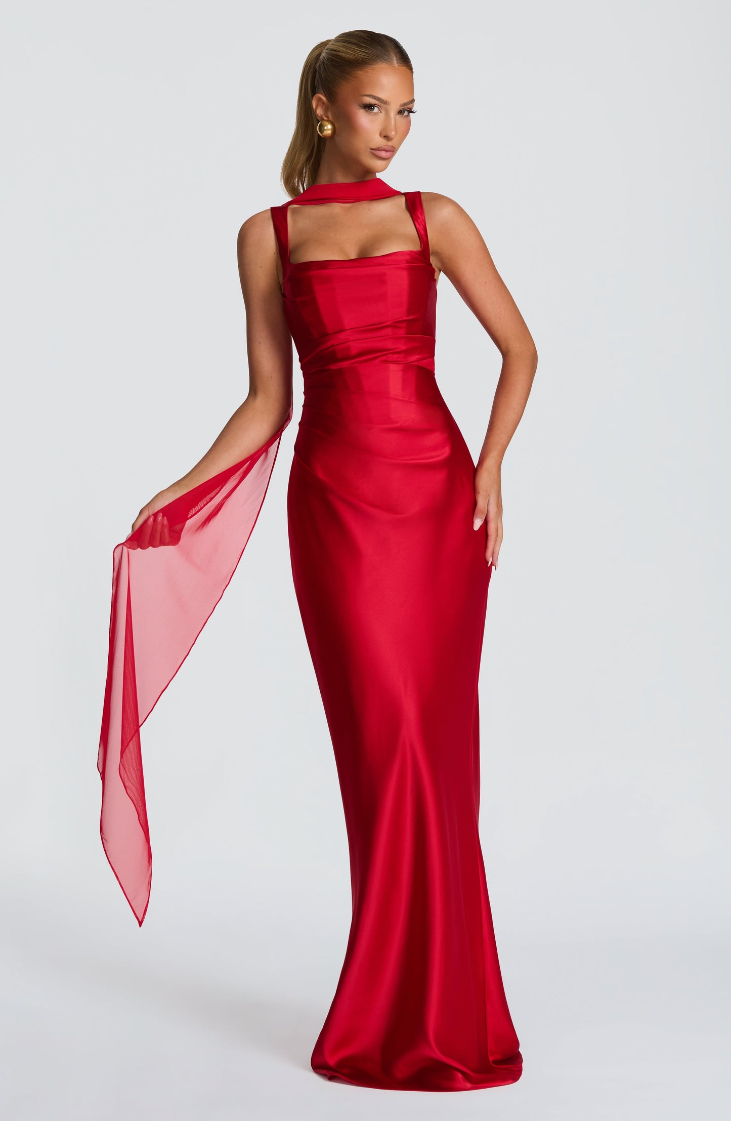 Calanthe Maxi Vestido - Vermelho