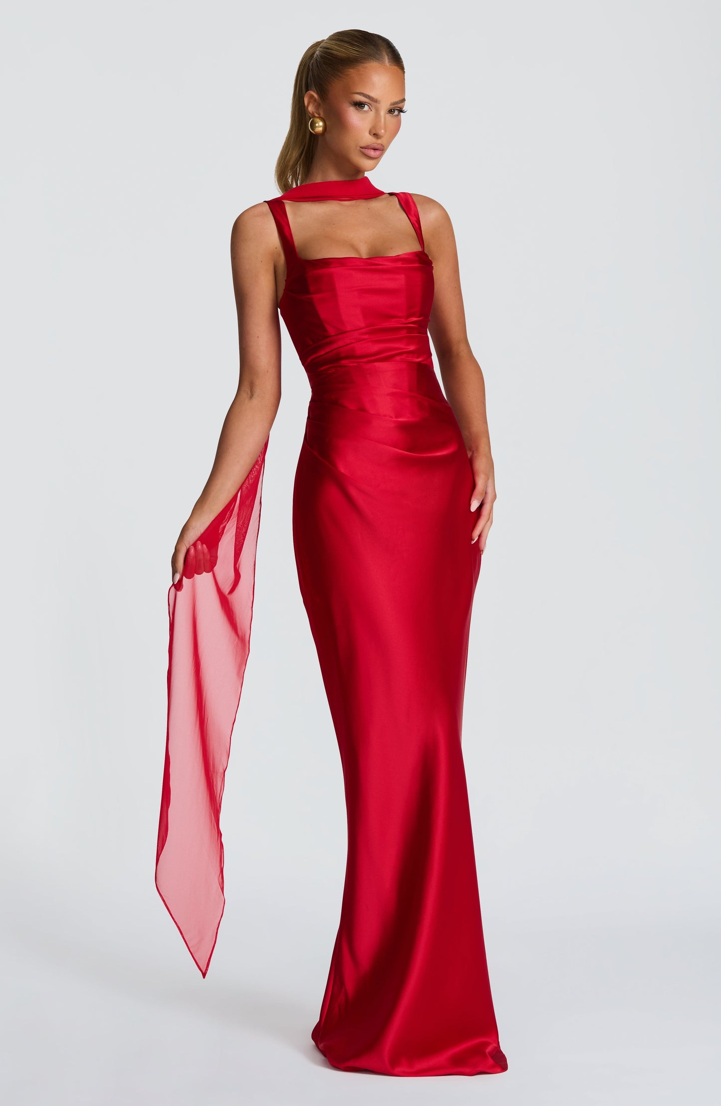 Calanthe Maxi Vestido - Vermelho
