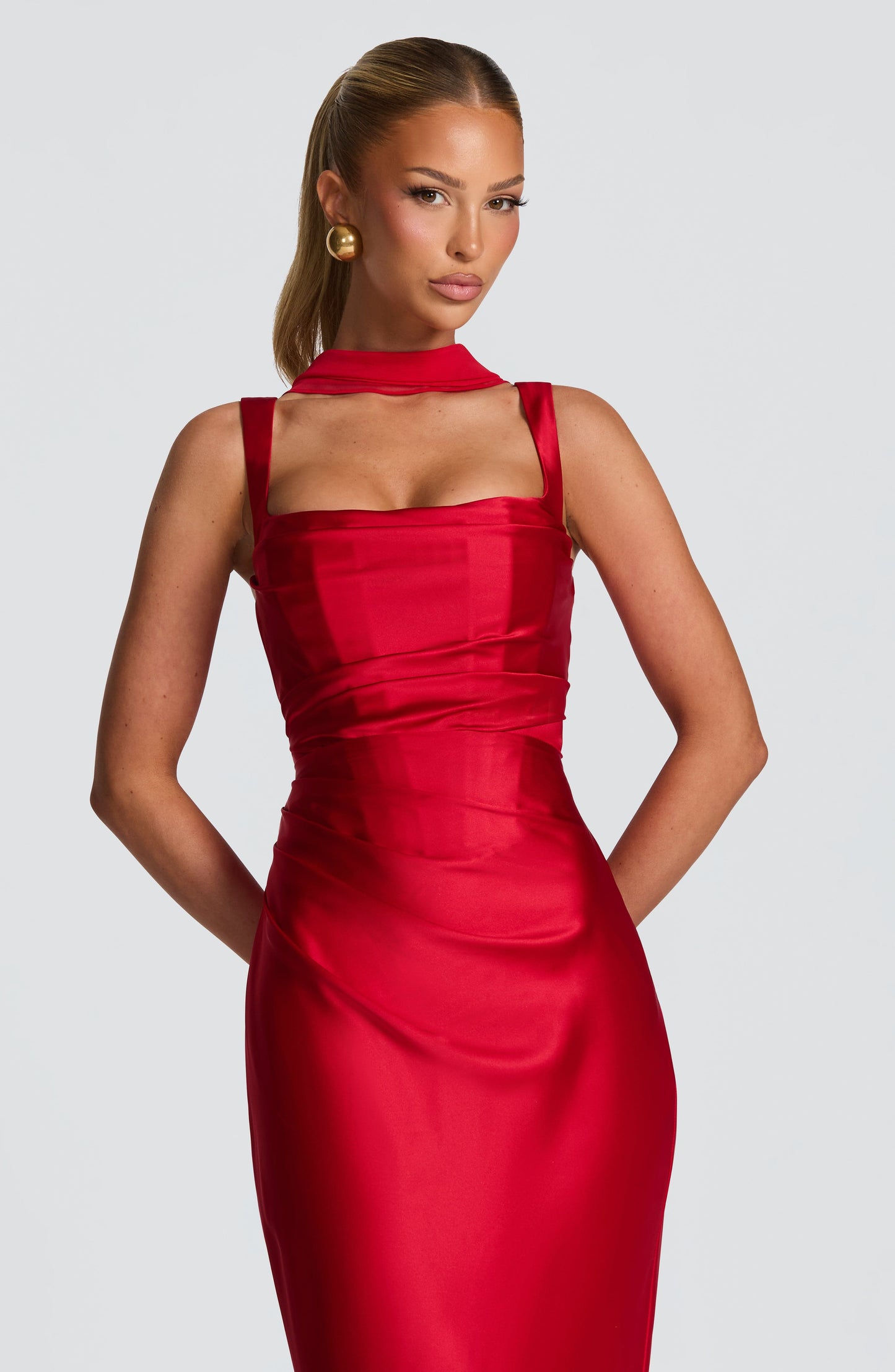 Calanthe Maxi Vestido - Vermelho